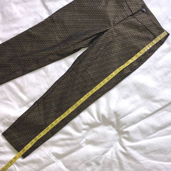 Ann Taylor Loft Black and Gold Marisa Style Lined Slacks- 2 - Picture 9 of 13